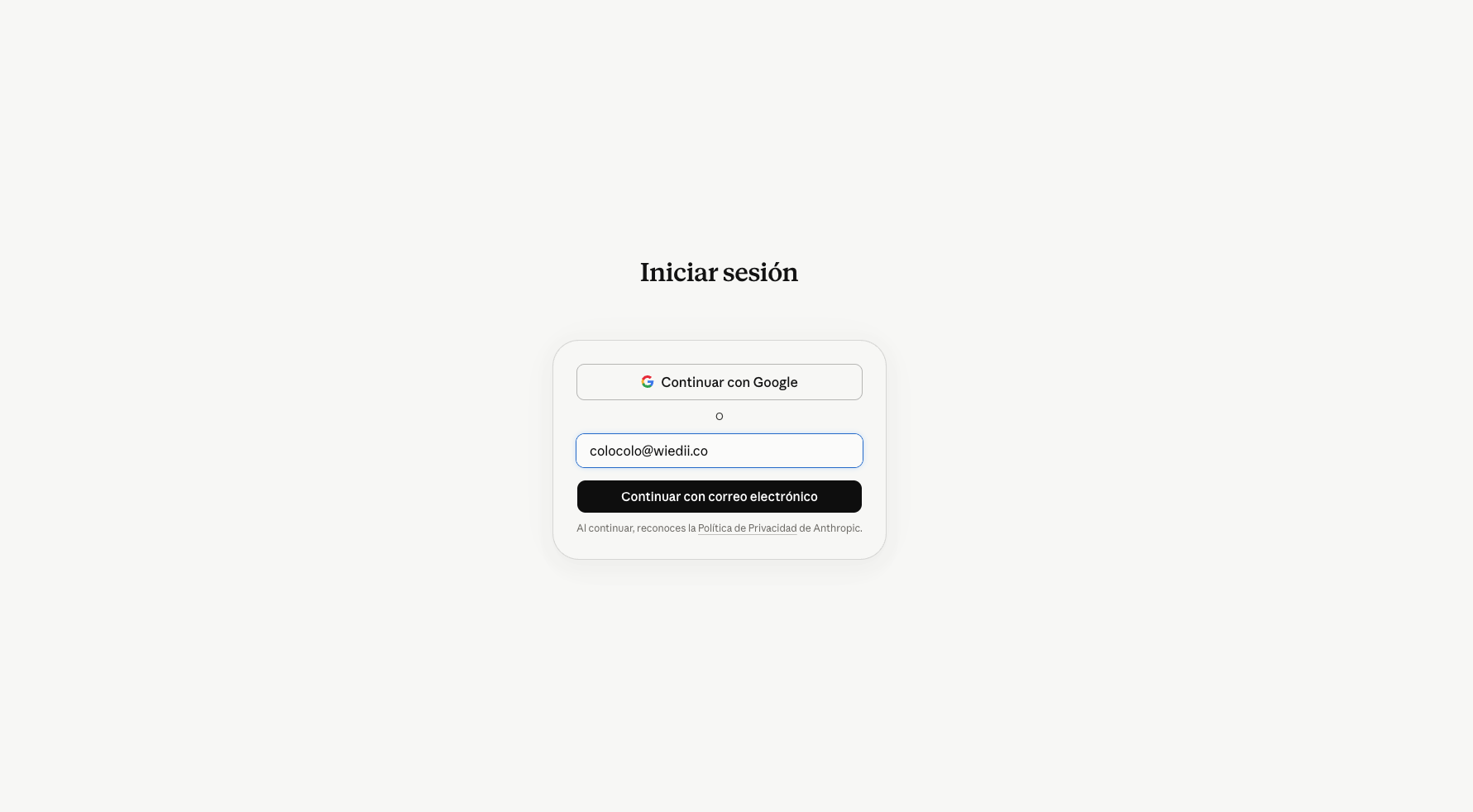 Iniciar sesión en la app
